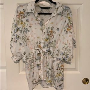 Zara Blouse with Waist Tie (flowered)